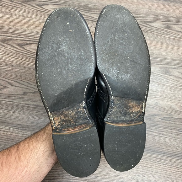 Allen Edmonds Shelton Black Saddle Oxfords 11 C - Picture 2 of 11